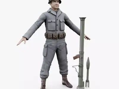 infantry US 1941 Low-poly 3D model