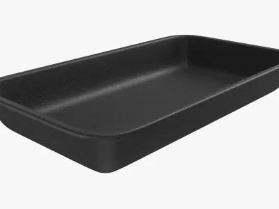 Foam Food Tray v2 Black 3D model