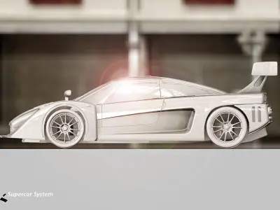 GT500ASRACING orange and race car Free 3D model