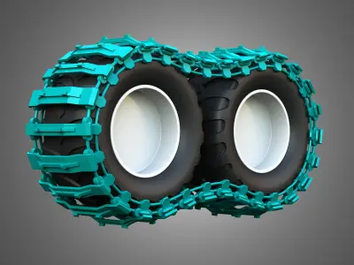 Tires with Tracks 3D model
