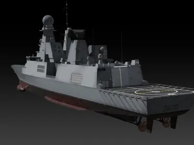 Horizon class destroyer FS Forbin Low-poly 3D model