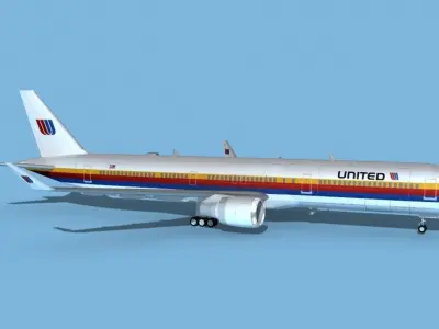 Boeing 767-400 United Airlines 1 3D model