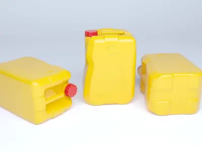 Plastic fuel canister Low-poly 3D model