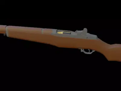 Low Poly M1 Garand Low-poly 3D model