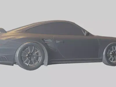 Modern Sports Car Coupe Low-poly 3D model