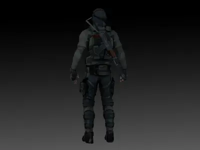 Kestrel Splinter Cell Conviction 3D Model High-Quality Rigged Free low-poly 3D model