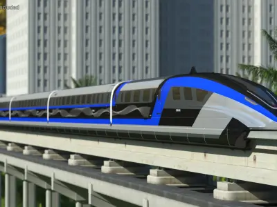 China Railway Maglev Train 3D model