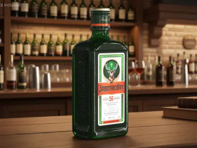 Jagermeister Herbal Liquor Bottle 1L 3D model