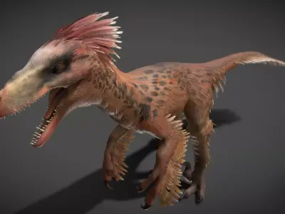 Dakotaraptor Low-poly 3D model