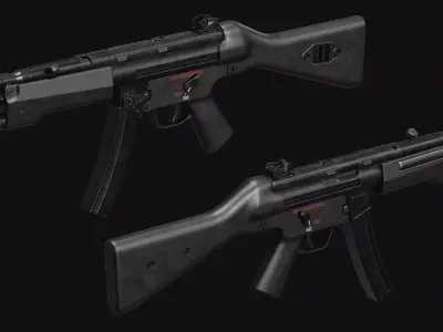 MP5 SMG Low-poly 3D model