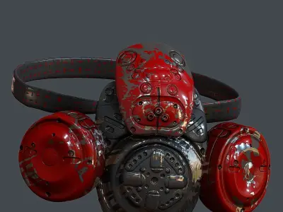 Gas mask helmet 3d model scifi Low-poly 3D model Low-poly Low-poly 3D model