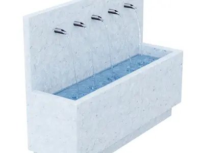 Suni Concrete Penta Wall Fountain 3D model