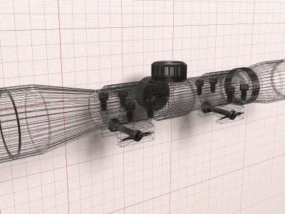 BSA Optics 4x32 scope Low-poly 3D model