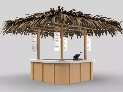Beach Bar 3x3 Meters 3D model