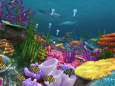 Underwater World 3d model life seascape Low-poly 3D model