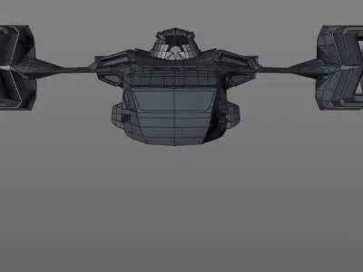 space cruiser Low-poly 3D model