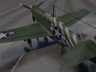 North American P-51A Mustang 3D model