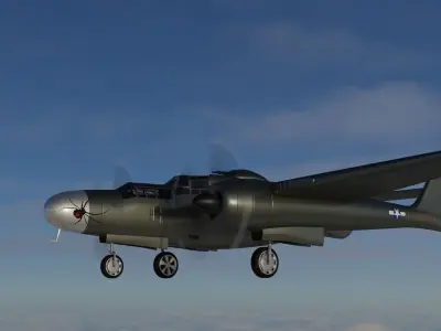 Northrop P-61 Black Widow Low-poly 3D model