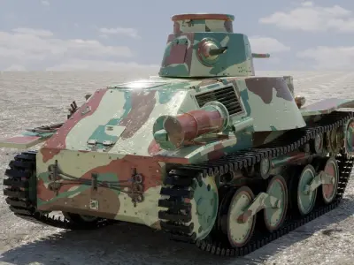 Type-95 Ha-Go light tank 3D model