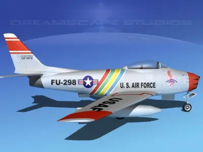 North American F-86 Sabre Jet V04 USAF 3D model