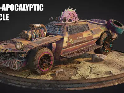 Post Apocalyptic Vehicle Blender Scene 3D model