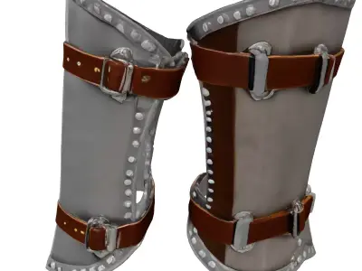 BattleWorn Steel Vambrace 3D Model 3D model