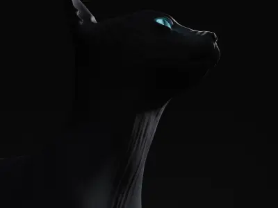 Egyptian Sphynx Cat  LowPoly GameReady Low-poly 3D model