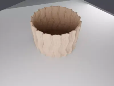 Organic Wood Texture Planter STL  Decorative Flower Pot  3D print model