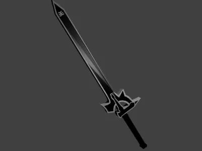 Kiritos Black Sword Sword Art Online Free low-poly 3D model