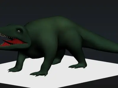 erythrosuchus Low-poly 3D model dinosaur Low-poly 3D model