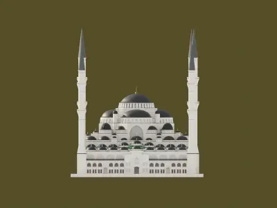Camlica Camii Mosque 3D Model 3D model