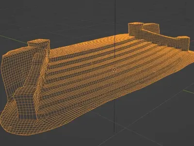 Steps - low-poly Photo-Scan Low-poly 3D model