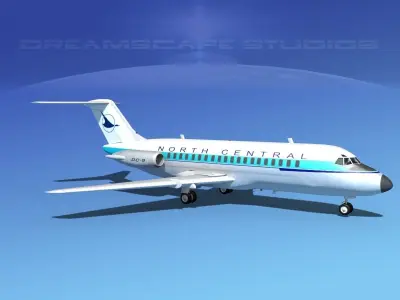 Douglas DC-9-15 North Central 3D model