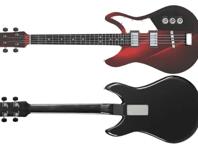 Bass Guitar Part 2 Low-poly 3D model