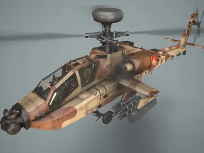 Apache AH-64E Qatar Emiri Air Force Basic Animation Low-poly 3D model