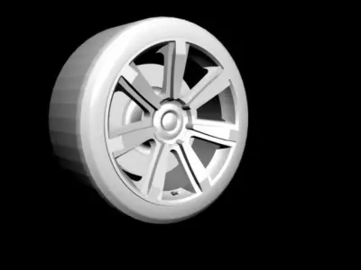 Bentley wheel with textures and tyre 3D model