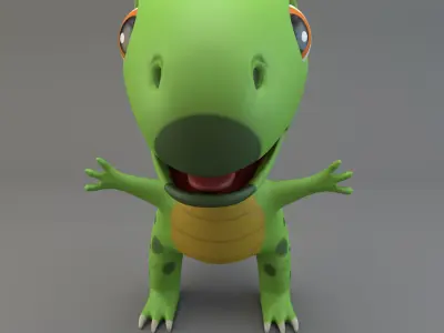 Cartoon Dinosaur Low-poly 3D model