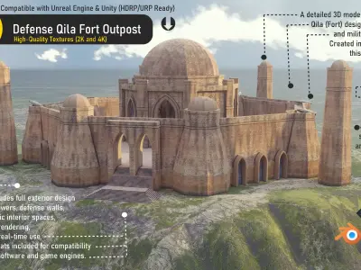 Outpost Qila Low-poly 3D model