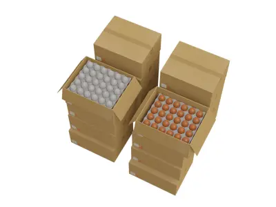 Egg box - supermarket Low-poly 3D model