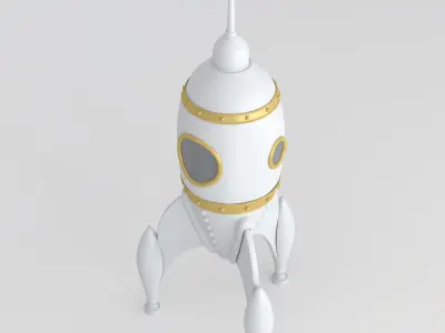 Spaceship among the space 3D model