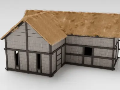 Slavic Houses Collection Low-poly 3D model