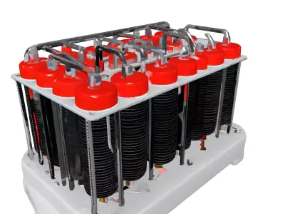 Modular Industrial Electronic Component Low-poly 3D model