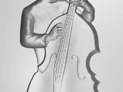 Double Bass Player Free 3D print model