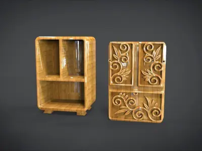 Classic Ornament cupboard Furniture Low-poly 3D model