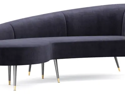 Safavieh Couture Evangeline Velvet Parisian Sofa Free 3D model