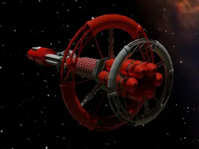 Spacecraft spaceship in space Low-poly 3D model buy
