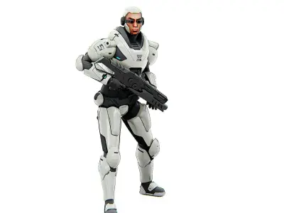 CYBORG SOLDIER F-200  Rigged for Unreal Engine - Unity - MIXAMO  3D model