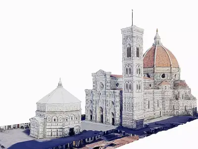 Florence Cathedral-Santa Maria del Fiore Low-poly 3D model