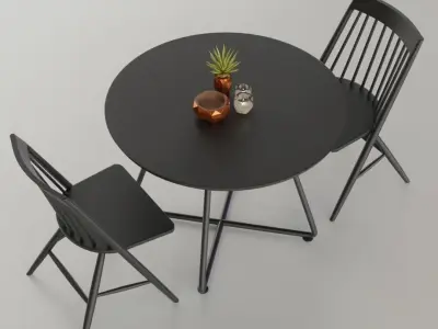 Modern Table Set 3D model
