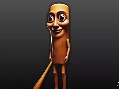 Tung Tung Tung Sahur - Italian Brainrot Low-poly 3D model